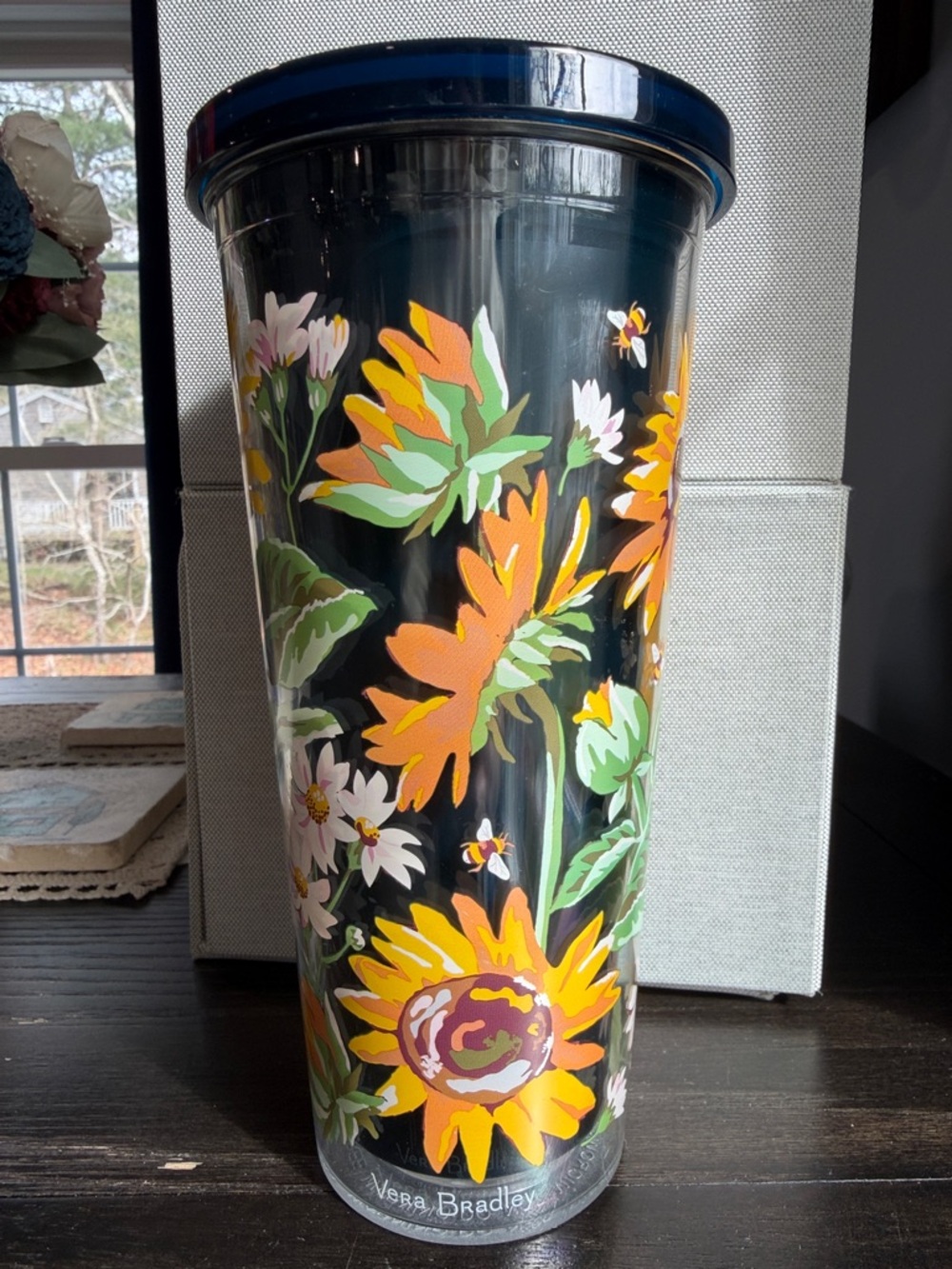 Vera Bradley Tumbler Sunflower and Bees
